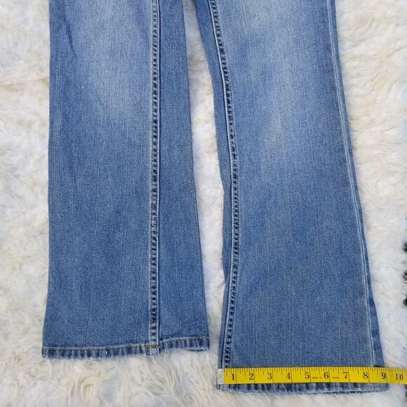 Studded Bootcut Jeans MK Michael Kors Size 2 Stretch Denim Embellished Pockets - Picture 3 of 11